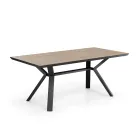 Extendable Table to 240 cm in Black Metal and MDF - Donzella Viadurini