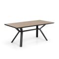 Extendable Table to 240 cm in Black Metal and MDF - Donzella
