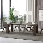 Extendable Table to 246 cm in Made in Italy Wooden Microparticles - Tree Viadurini
