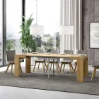 Extendable Table to 246 cm in Made in Italy Wooden Microparticles - Tree Viadurini