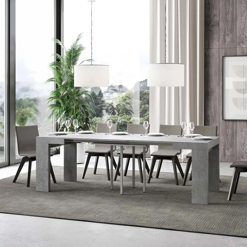 Extendable Table to 246 cm in Made in Italy Wooden Microparticles - Tree Viadurini