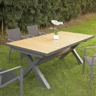 Extendable Table 263 cm in Aluminum and Solid Teak - Lilia Viadurini