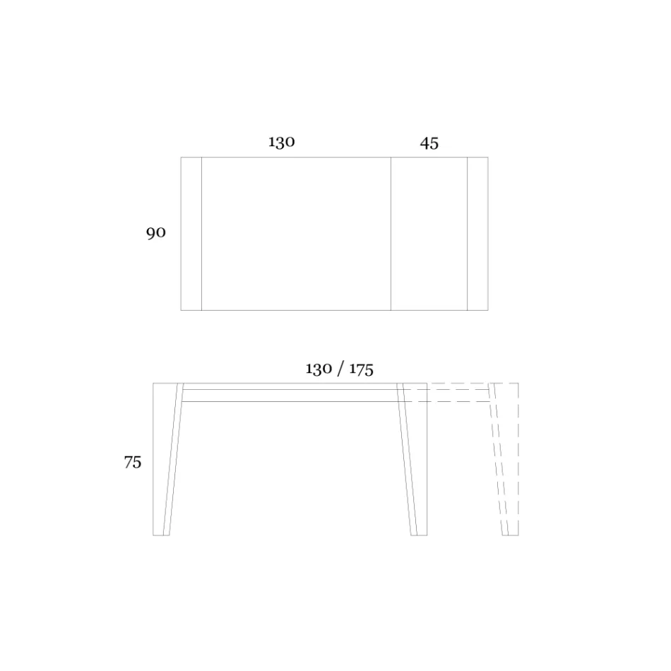 Extendable table to 265 cm in Canaletto walnut wood Made in Italy - Orchidea Viadurini