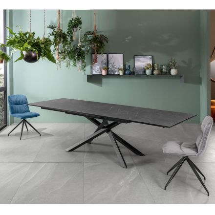 Extendable table to 270 cm with HPL top and aluminum base - Search Viadurini