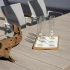 Extendable Table to 276 cm with Wood Effect Aluminum - Ovara Viadurini