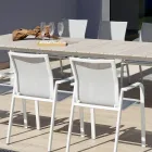 Extendable Table to 276 cm with Wood Effect Aluminum - Ovara Viadurini