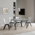 Extendable table to 284 cm in wood and iron Made in Italy - Fiume Viadurini