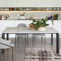 Extendable table to 298 cm in ceramic and metal Made in Italy - Tulip