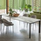 Extendable Table to 298 cm in Ceramic and Metal Made in Italy - Tulip Viadurini