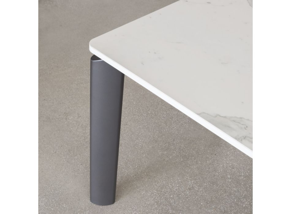 Extendable table to 298 cm in ceramic and metal Made in Italy - Tulip Viadurini