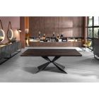Extendable Table to 300 cm with Metal Base and Oak Top - Navy Viadurini