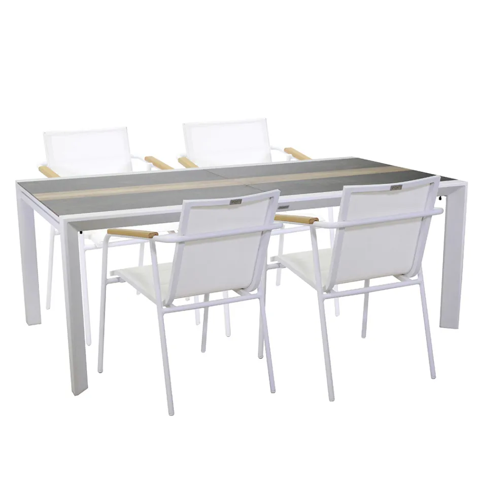 Extendable Table 300 cm in Aluminum with HPL Insert - Righello Viadurini
