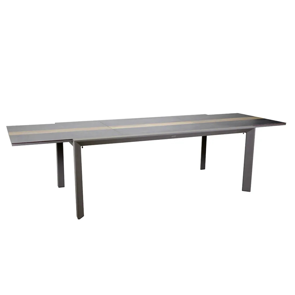 Extendable Table 300 cm in Aluminum with HPL Insert - Righello Viadurini