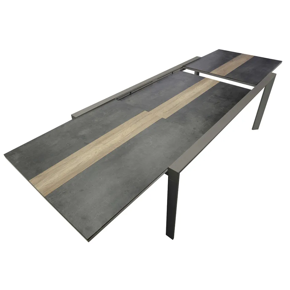 Extendable Table 300 cm in Aluminum with HPL Insert - Righello Viadurini