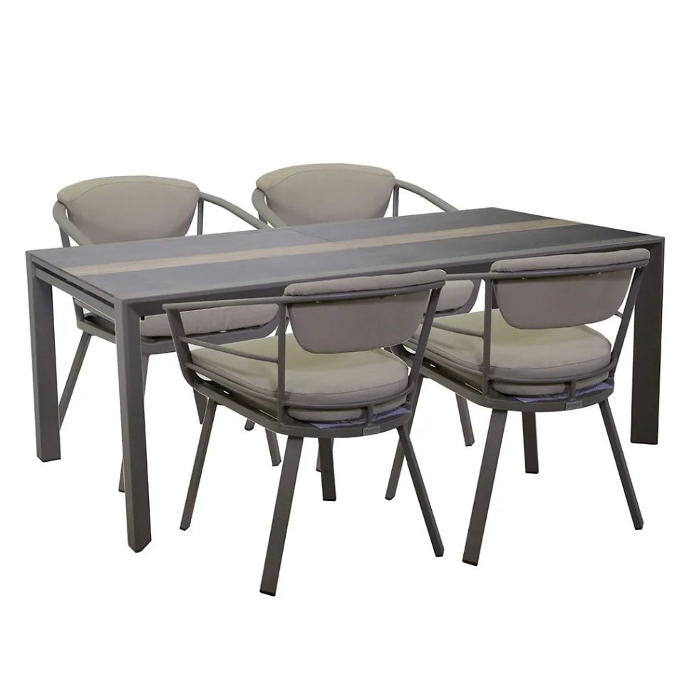 Extendable Table 300 cm in Aluminum with HPL Insert - Righello Viadurini