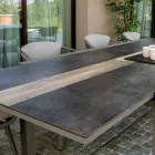 Extendable Table 300 cm in Aluminum with HPL Insert - Righello Viadurini