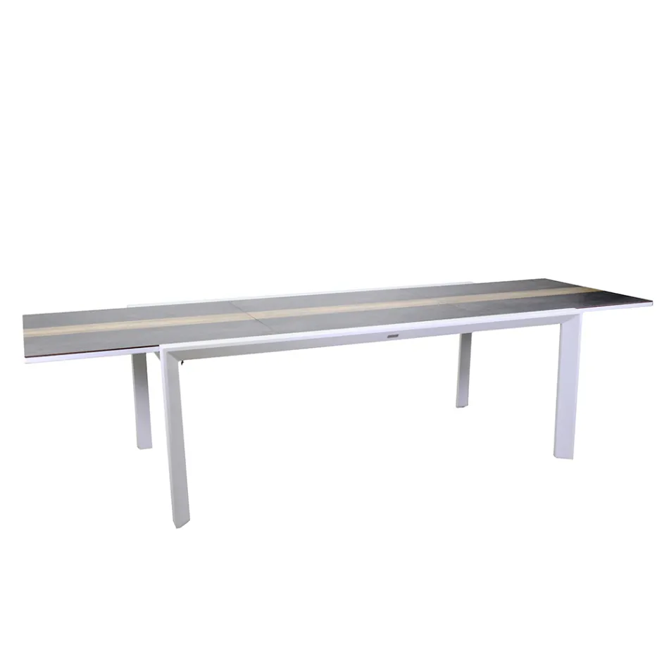 Extendable Table 300 cm in Aluminum with HPL Insert - Righello Viadurini