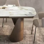 Extendable Table 300 cm in Metal and Sintered Stone Top - Taviria Viadurini