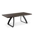 Extendable Table to 300 cm in Oak Veneer and Aluminum Base - Travis