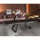 Extendable Table to 300 cm in Oak Veneer and Aluminum Base - Travis Viadurini