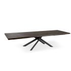 Extendable Table to 300 cm in Oak Veneer and Black Metal Base - Xino Viadurini