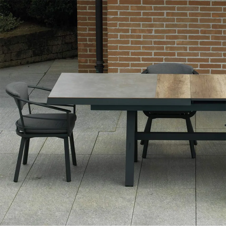 Extendable Table 303 cm in Aluminum with HPL Top - Righello Viadurini
