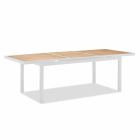 Extendable Outdoor Table in Aluminum and Teak Top - Bilel Viadurini