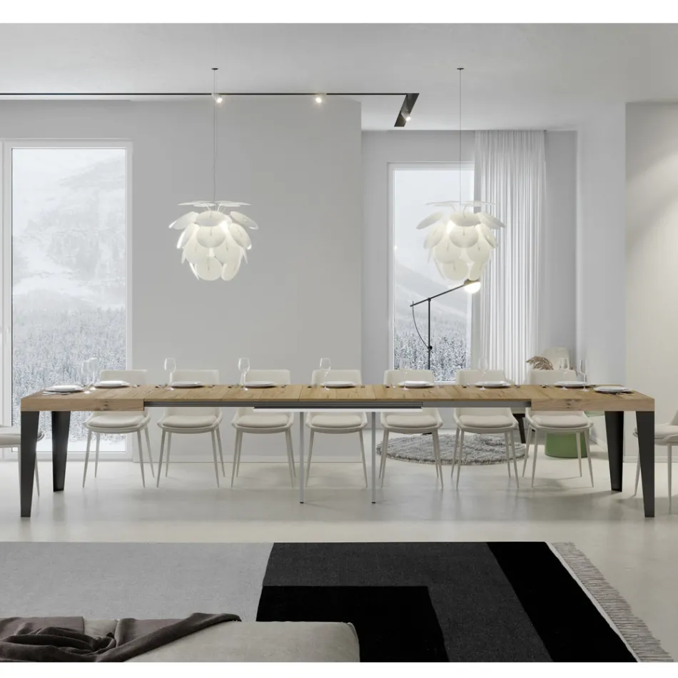 Extendable table to 440 cm in different sizes and finishes Made in Italy - Beach Viadurini