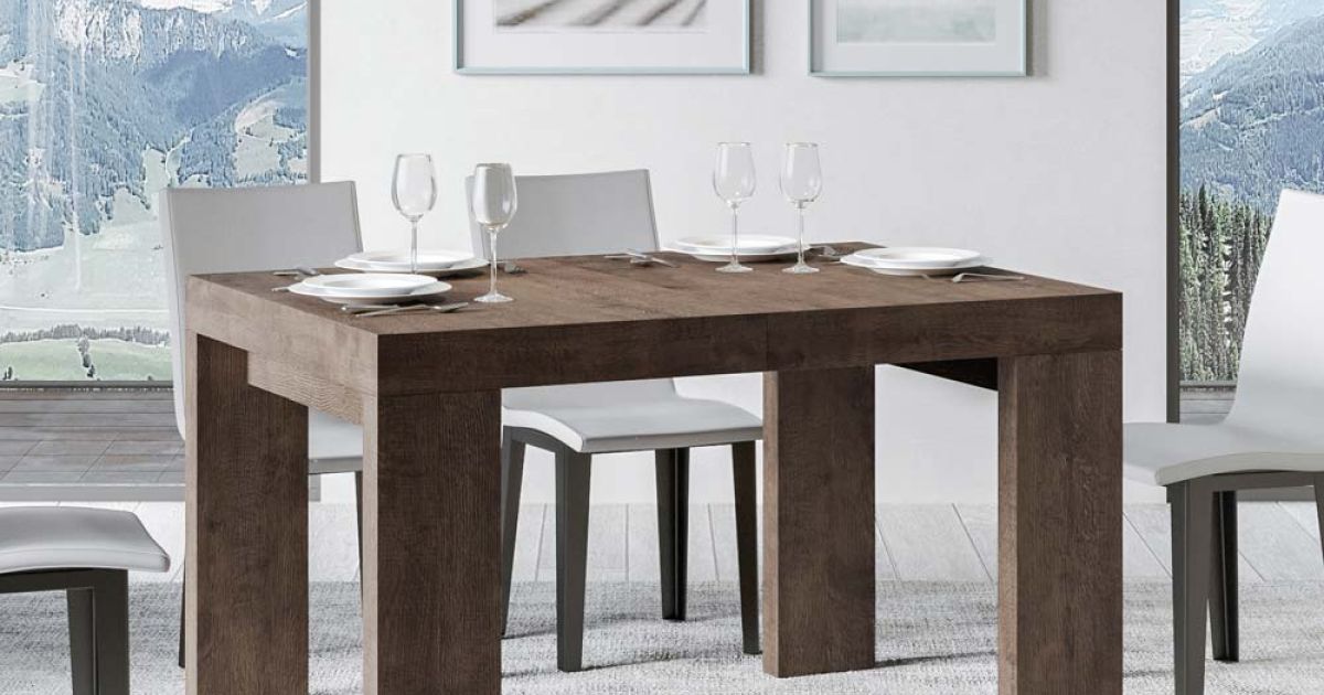 Extendable table to 440 cm in wood microparticles