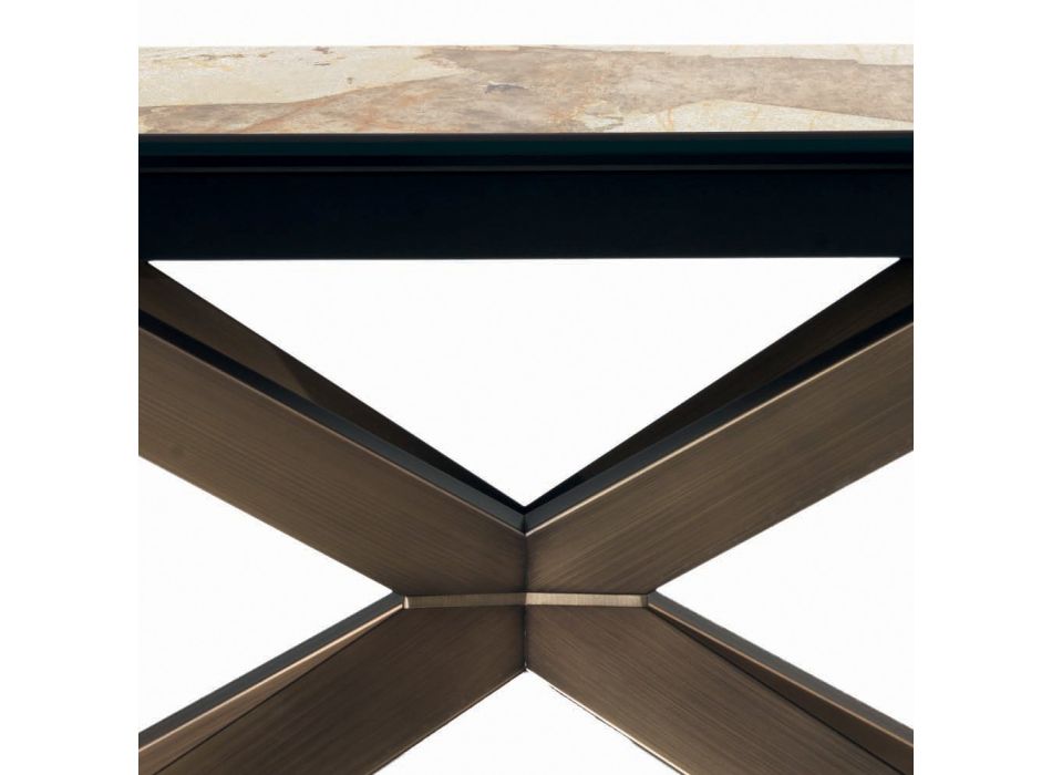 Extendable Barrel-shaped Table with Integrated Extensions Made in Italy - Grotta Viadurini