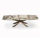 Extendable Barrel-shaped Table with Integrated Extensions Made in Italy - Grotta Viadurini