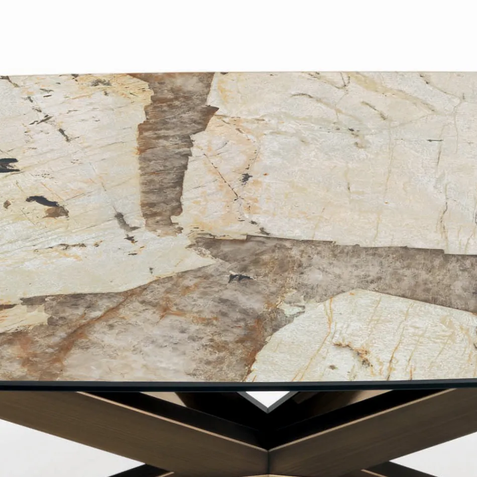 Extendable Barrel-shaped Table with Integrated Extensions Made in Italy - Grotta Viadurini