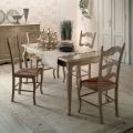 Extendable Table with 4 Chairs in Light Dove Gray Made in Italy - Celestino