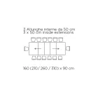 Extendable Table with Synchronized Central Opening in Laminate - Settimmio Viadurini