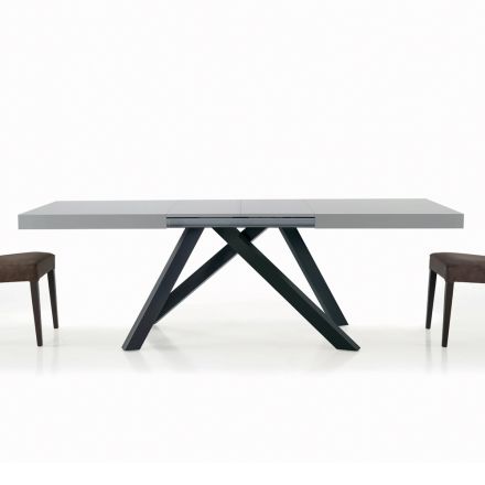 Extendable Table with Synchronized Central Opening in Laminate - Settimmio Viadurini