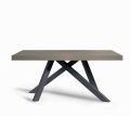 Extendable Table with Synchronized Side Opening in Melamine - Settimmio