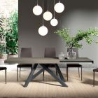 Extendable Table with Synchronized Side Opening in Melamine - Settimmio Viadurini