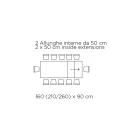 Extendable Table with Synchronized Side Opening Made in Italy - Glasses Viadurini