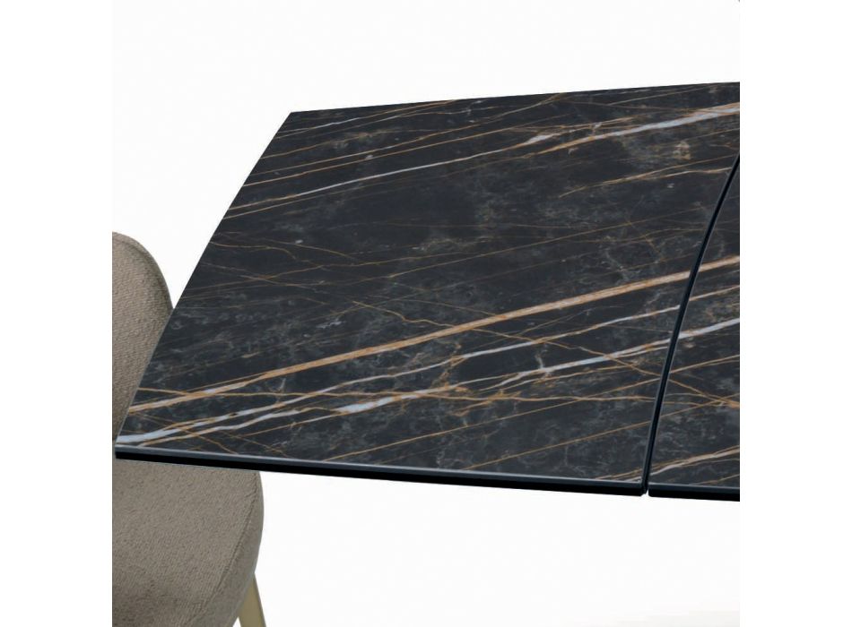 Extendable Table with Base and Top in Different Finishes Made in Italy - Settimmio Viadurini