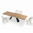 Extendable Table with Irregular Debarked Edge Made in Italy - Glasses Viadurini