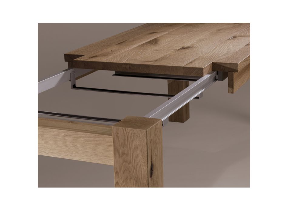 Extendable Table with Veneered Legs and Top Made in Italy - Tash Viadurini