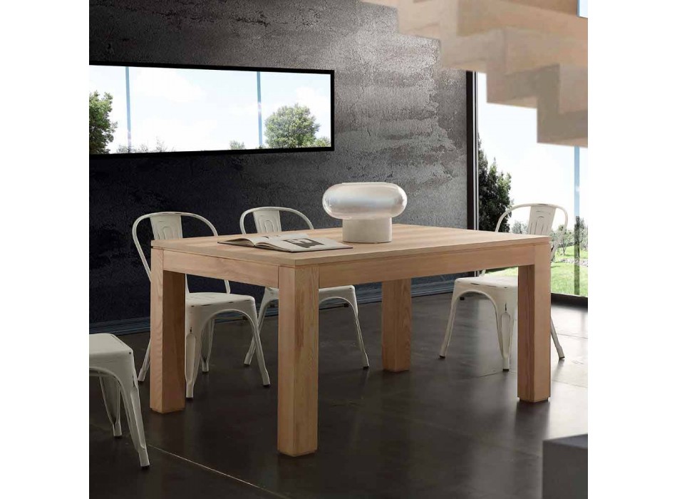 Extendable table with solid wood legs and Indiana blockboard top Viadurini