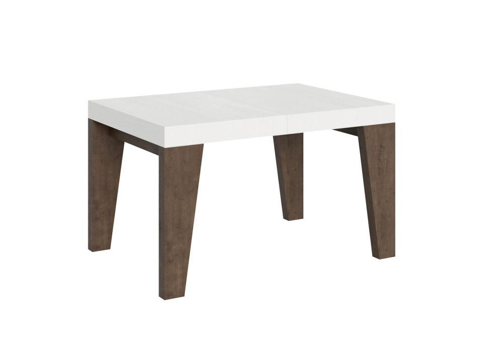 Extendable Table with Top and Base in 2 Different Finishes Made in Italy - Flower Viadurini