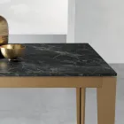 Extendable Table with Dark Marble Effect Laminate Top - Anise Viadurini