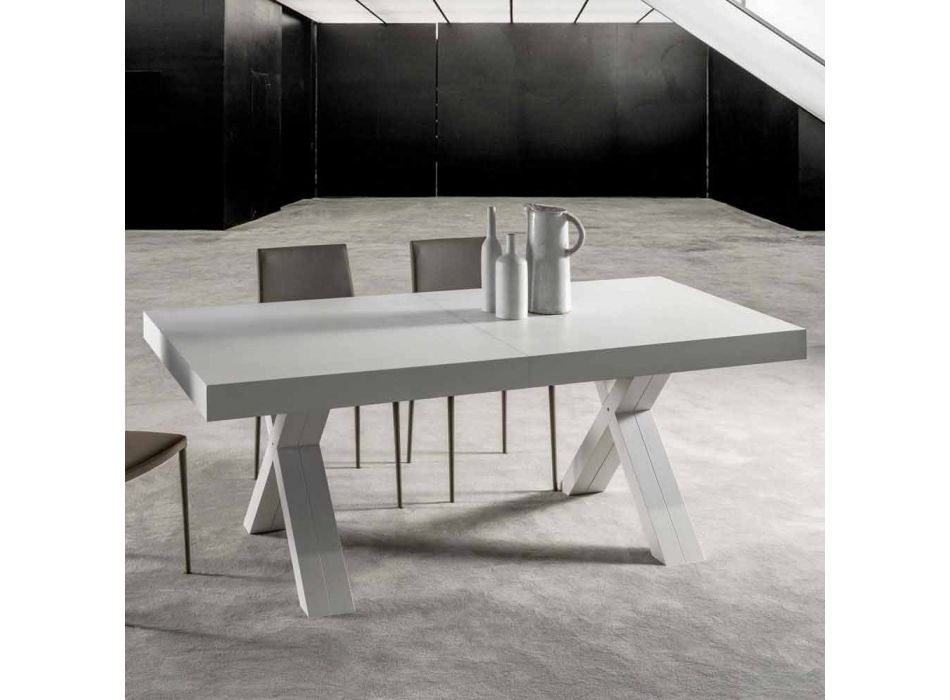 Extendable Table, with Melamine Wood Top - Atessa Viadurini