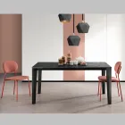 Extendable Table with Melamine Top and Metal Base - Ariel Viadurini
