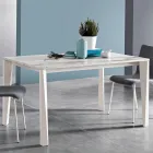 Extendable Table with Melamine Top and Metal Base - Ariel Viadurini