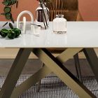 Extendable Table with Matt White Glass Top Made in Italy - Settimmio Viadurini