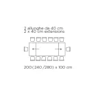 Extendable Table with Glass Top Made in Italy - Equatore Viadurini