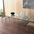 Lord extendable table with tempered glass top Viadurini
